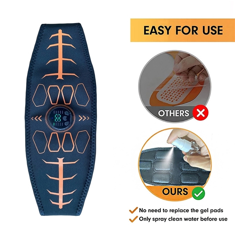 Smart Muscle Toner Abdominal Toning Belt Abs Trainer USB Recharge Body Massager Home Gym Training Fitness Equipment i250915