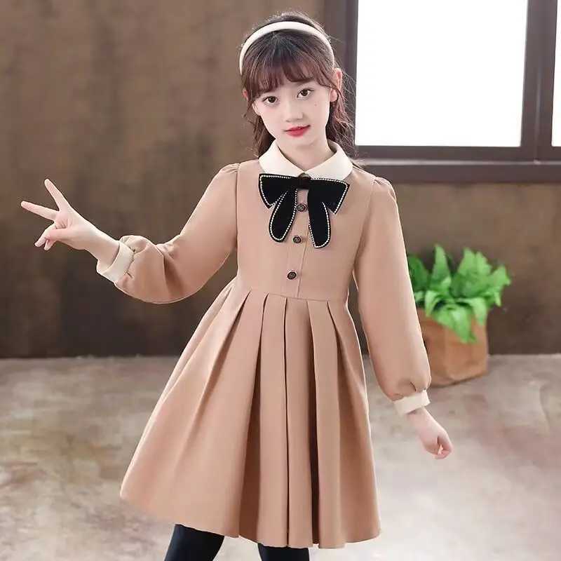 Girls SpringAutumn New Arrival Big Kids School Uniform Style Dress 412 Years Old C250916