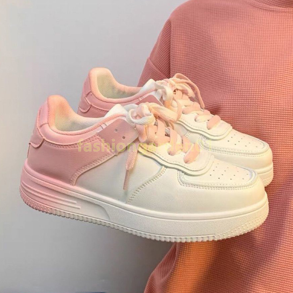 light elegant designer shoes white mesh leather sneakers breathable pink blue purple gradient-color womens trainers size 35-40