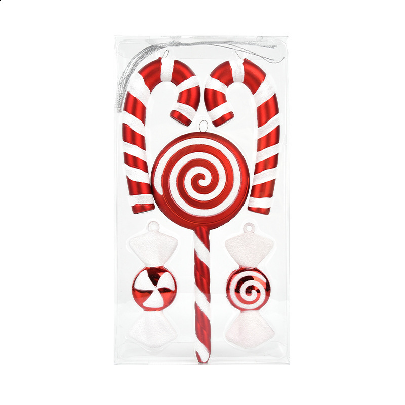 Decorative Red and White Painted Candy Set Hanging Ornaments Festival Scene Atmosphere Arrangement