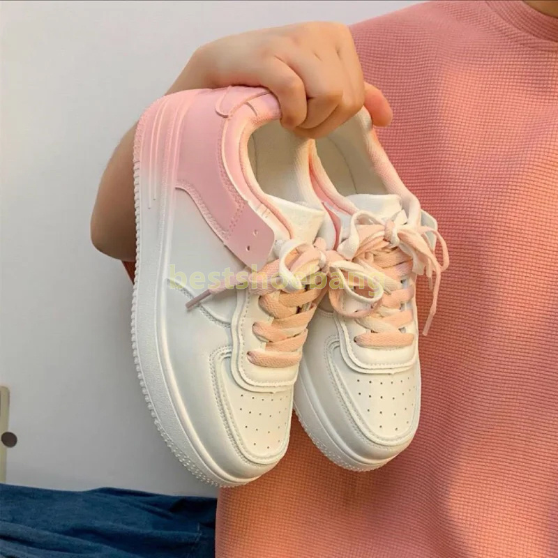 Stylish Ladies trainers Comfort Breathable running shoes Casual Gradient-Color sneakers women shoes Mesh leather white Versatile outdoor sneaker Size 