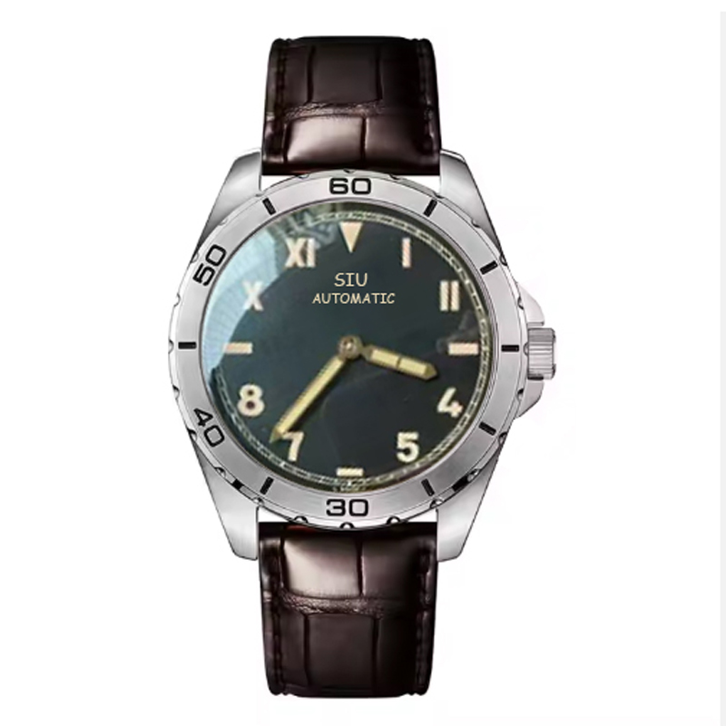 PP2025 Men's Automatic Watch with Crazy Horse Leather Strap Super Luminous Fashion Business Wristwatch