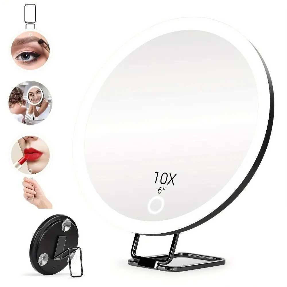 360 Adjustable Stand Magnifying Mirror with Light HighDefinition Foldable Lighted Magnifying Glass Wall Hanging 5102030x C250916