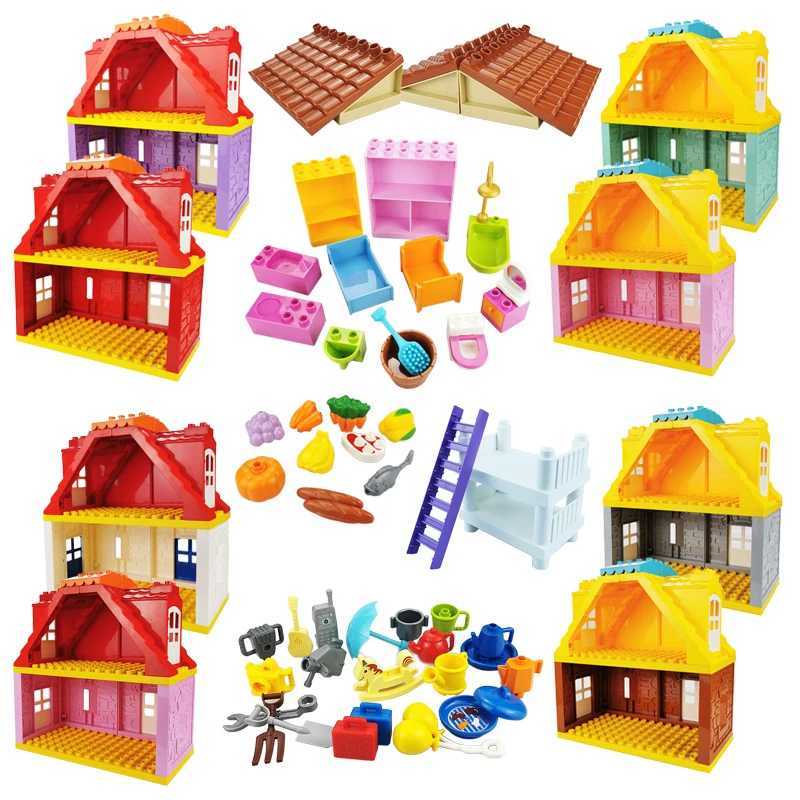 Big Building Blocks House Architecture Window Wall Roof Furniture Series Scene Accessories Assembly Childrens Educational Toys C250916
