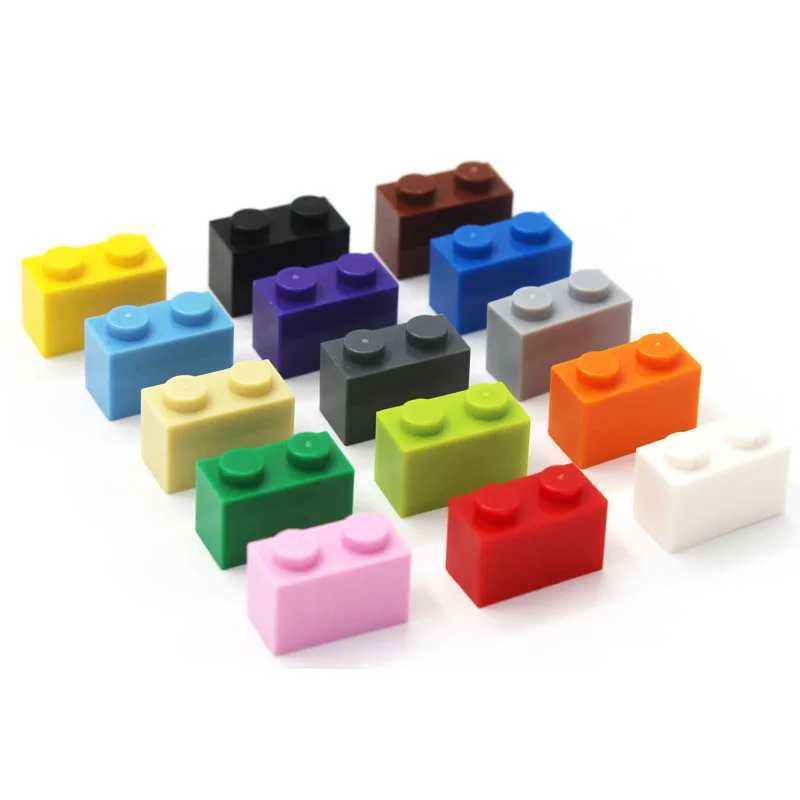 60pcslot Bulk Blocks Building Bricks Thick 1X2 Educational Assemblage Construction Toys for Children Size Compatible With Brand C250916