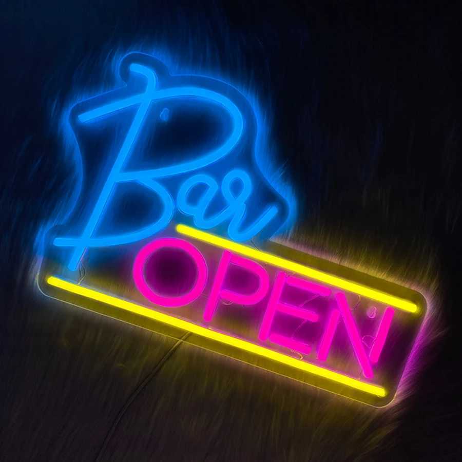 Bar Open Neon Sign For Wall DecorLed Neon Light For Beer BarHome PubMan Cave DecorStoresHotel PartyRestaurantUSB Powered Y250916