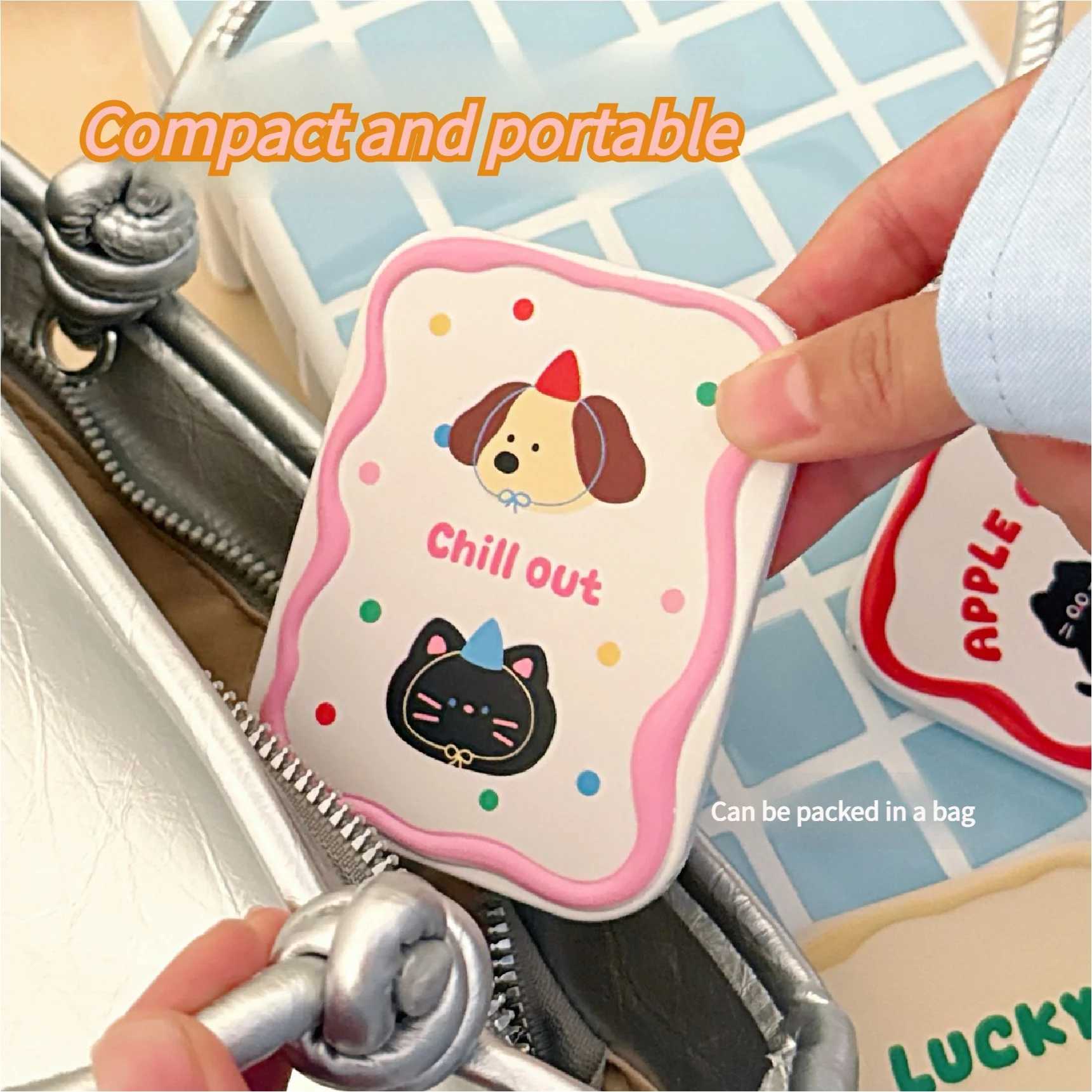 14 Pcs Cute little mirror girls portable mini makeup mirror foldable makeup mirror creative mirror comb C250916