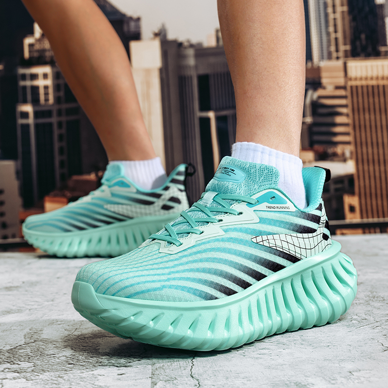 Men's Breathable Mesh Running Shoes - Height Boosting Sneakers for Sports & Casual Wear