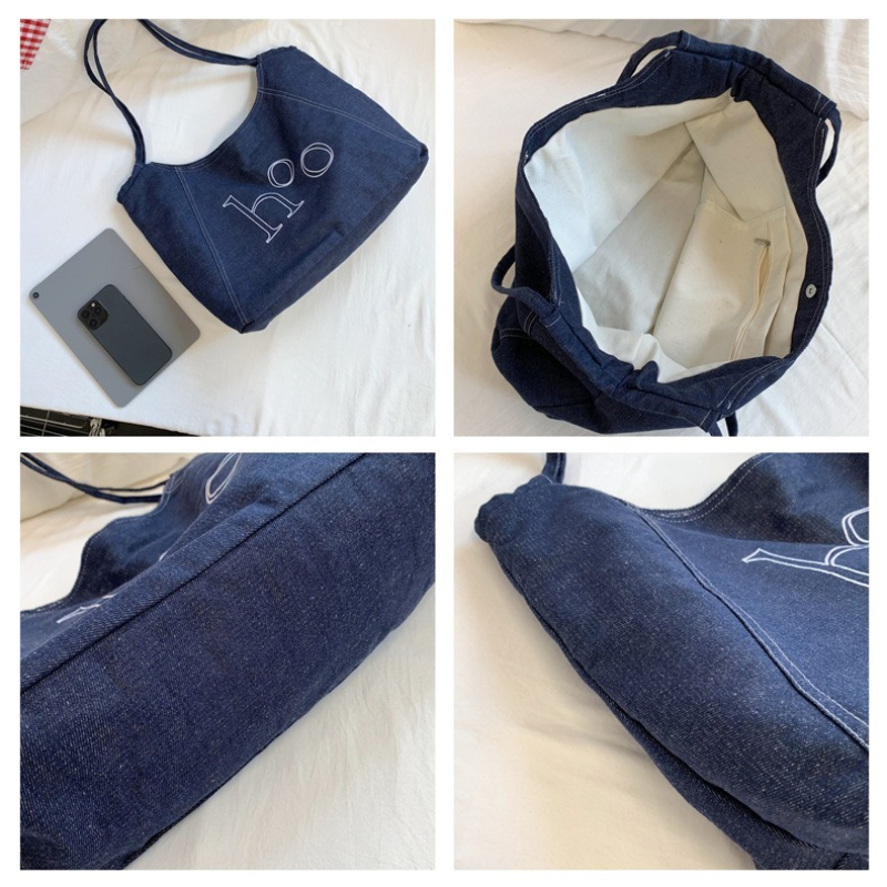 853971G01 Luxury Fashion Cowboy Tote Bag for Women 2025 Large Capacity Customized Letter Shoulder Underarm Commuter Mother and Child Bag