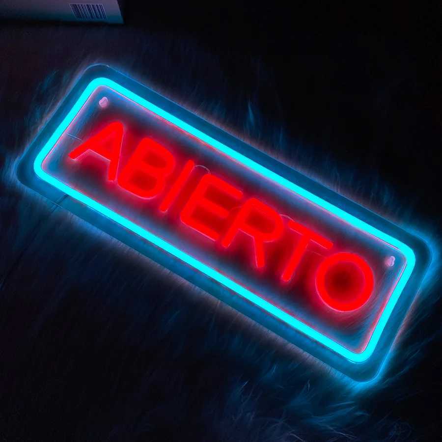 Abierto LED Neon SignBusiness Spanish Open Signs for Various StoresSuitable for Hanging on Shop Wall Window as Room Decoration Y250916