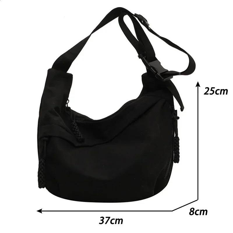Fashion High Capacity Solid Color Single Shoulder Bag Nylon Hobos Crossbody Bags Solid Casual Zipper Womens Bags 250915cj