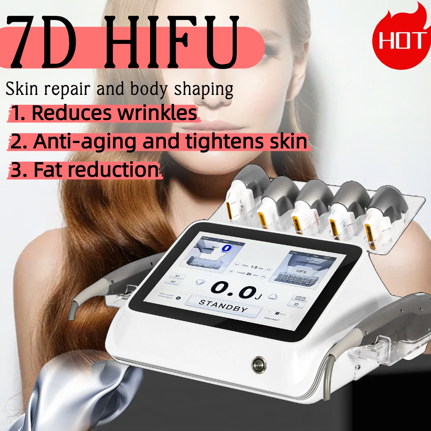 7D HIFU Machine For Face Lifting and Body Contouring Face Body Ultramage Skin Tightening Wrinkle Remover Mchines Portable Type 7D HIFU Body Sculpting