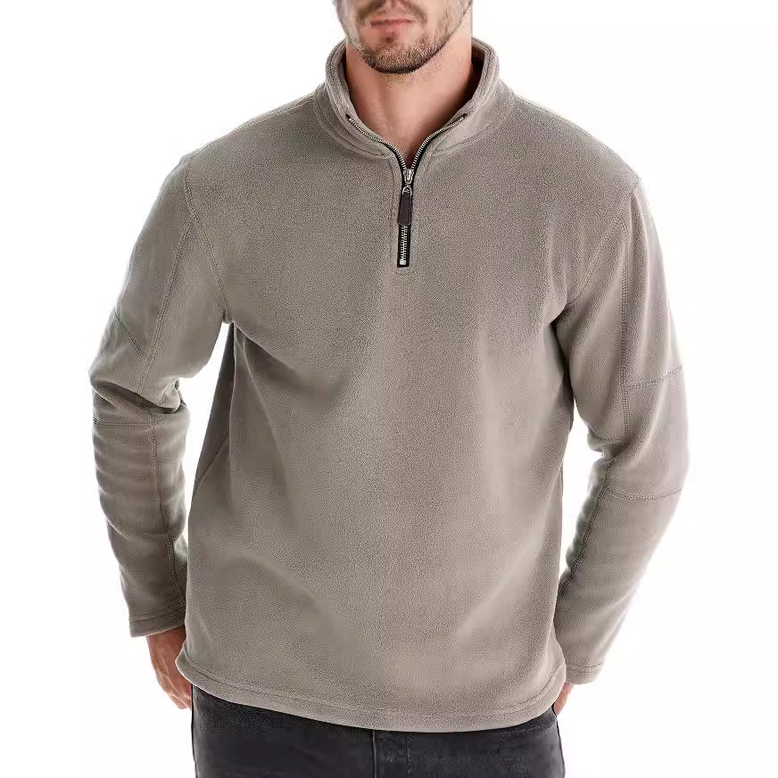 Men's Hoodies Autumn Winter Arrival Stand Collar Half Zip Long Sleeve Sweater Trendy Casual Solid Color Top