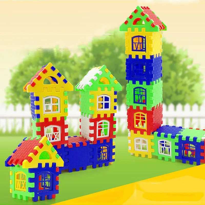 Building Blocks Colored Plastic Children Puzzle Toys 36 Years Old House Assembly Insertion Girls Boys Birthday Gift TMZ C250916