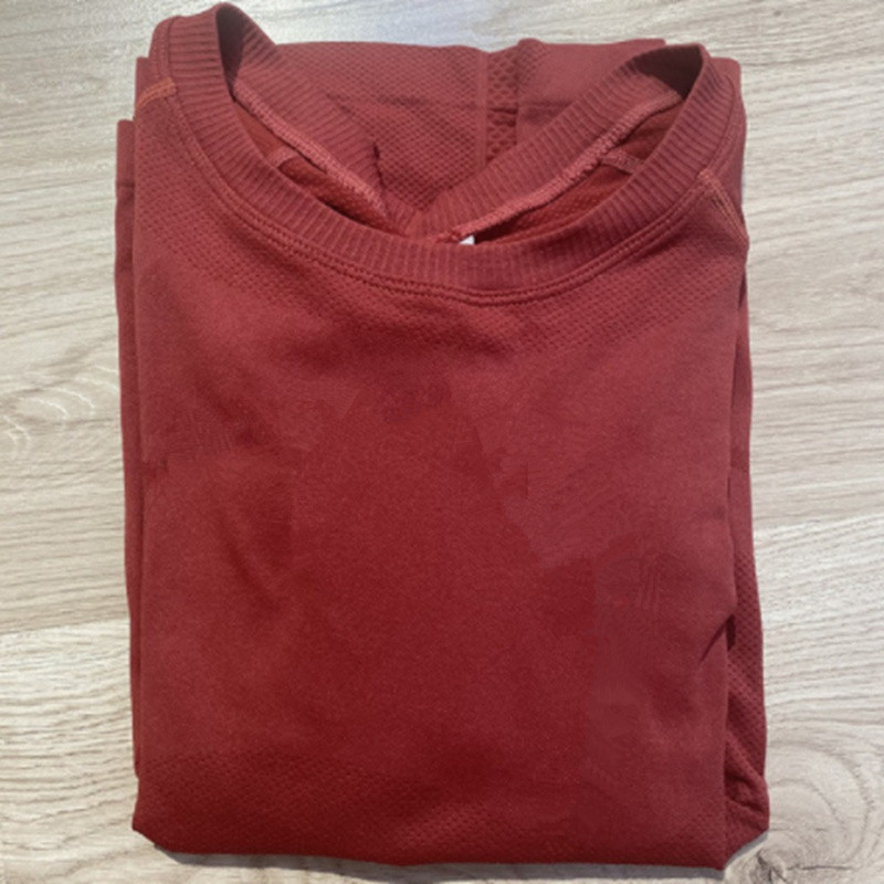 Women's Yoga long sleeves Solid Color Nude Sports Shaping Waist Tight Fitness Loose Jogging Sportswear Women's High Quality