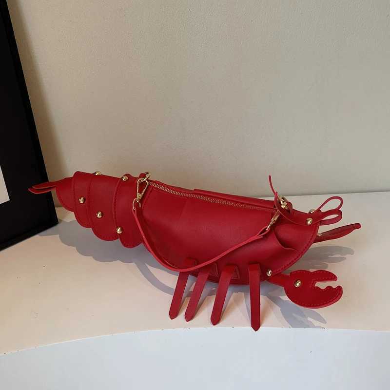 PU Zipper Commuting Crossbody Bags Lobster Shape Niche 2025 High Quality Ladies Bags Solid Color Rivet Fashion Shoulder Bags L250916