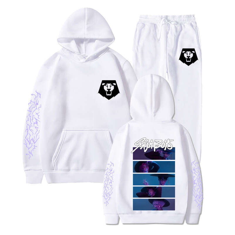 2025 Kpop Demon Slayer Boy Group Sa Boys Hooded Loose Fit Unisex Casual Sports Sweatshirt Set