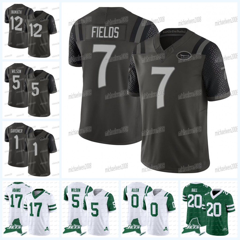 7 Justin Fields 2025 Rivalries Jetss Football Jerseys Braelon Allen Garrett Wilson Gardner Breece Hall Jamien Sherwood Tyrod Taylor Quincy Williams