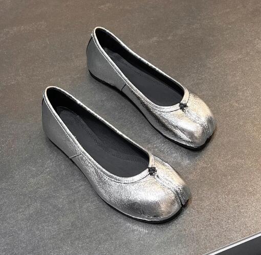 Luxury Ballet Leather Boat Shoes for Women - Designer Style Rhombic Bow Detail Classic Sheepskin Dress Shoes G0