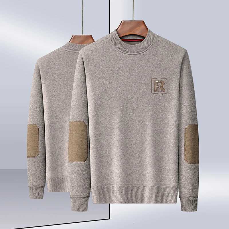 Mens Oneck Pullover Thickened Warm Sweater Brand Long sleeve Autumn Winter Leisure Embroidery Splicing Design Top Men Clothing Z250916