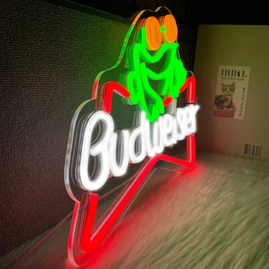 Budweiser Neon Signs For Wall DecorLED Neon Light for Bedroom Man CaveBarPubBistroGarageStoresRestaurant Birthday Gifts Y250916