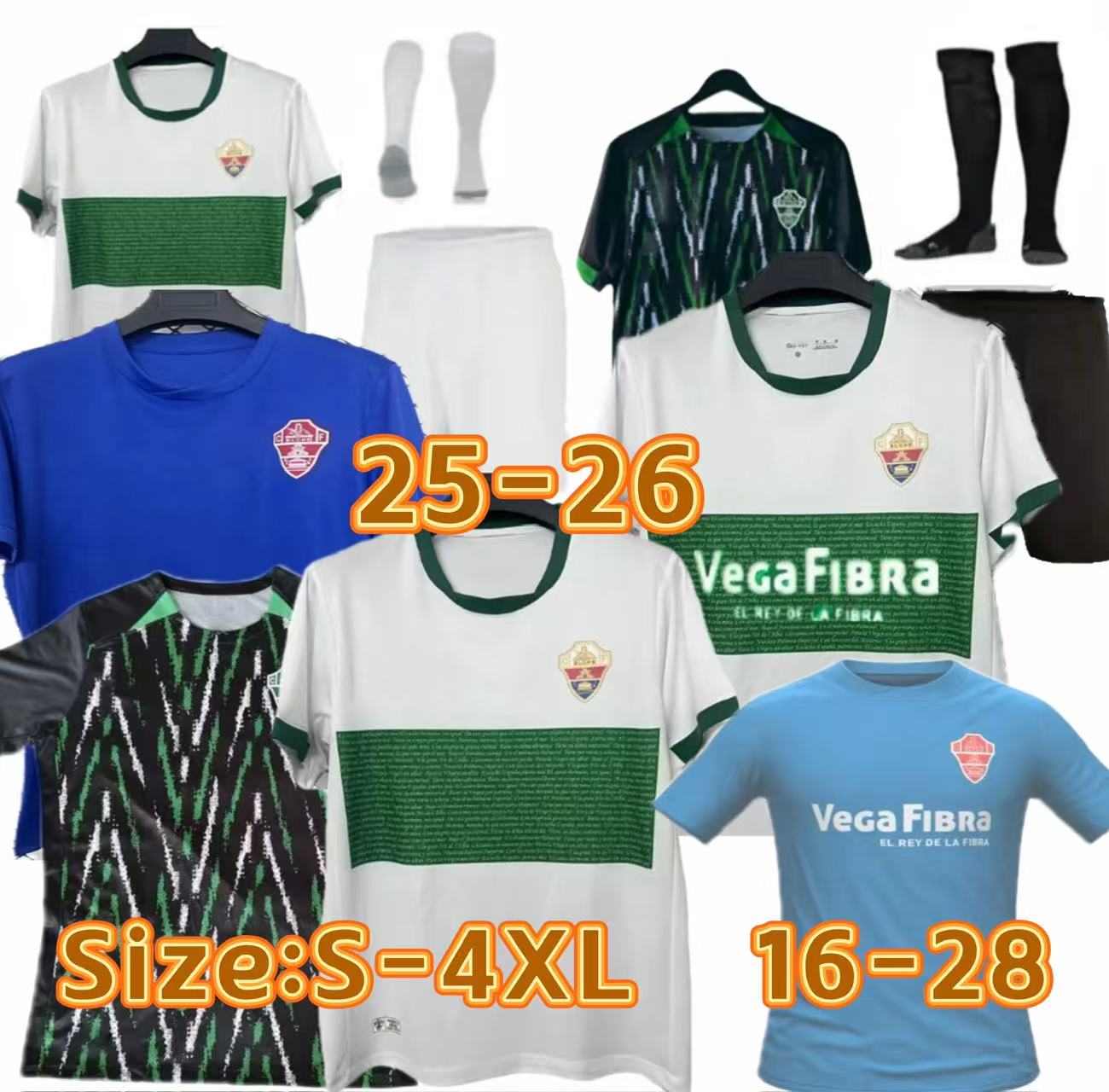 2025 2026 Soccer Jersey Camisetas de futbol 25 26 Elche home away football jerseys shirt uniformsL MILLA IVAN MARCONE RODRIGUEZ FIDEL CALVO JOSAN Official Club