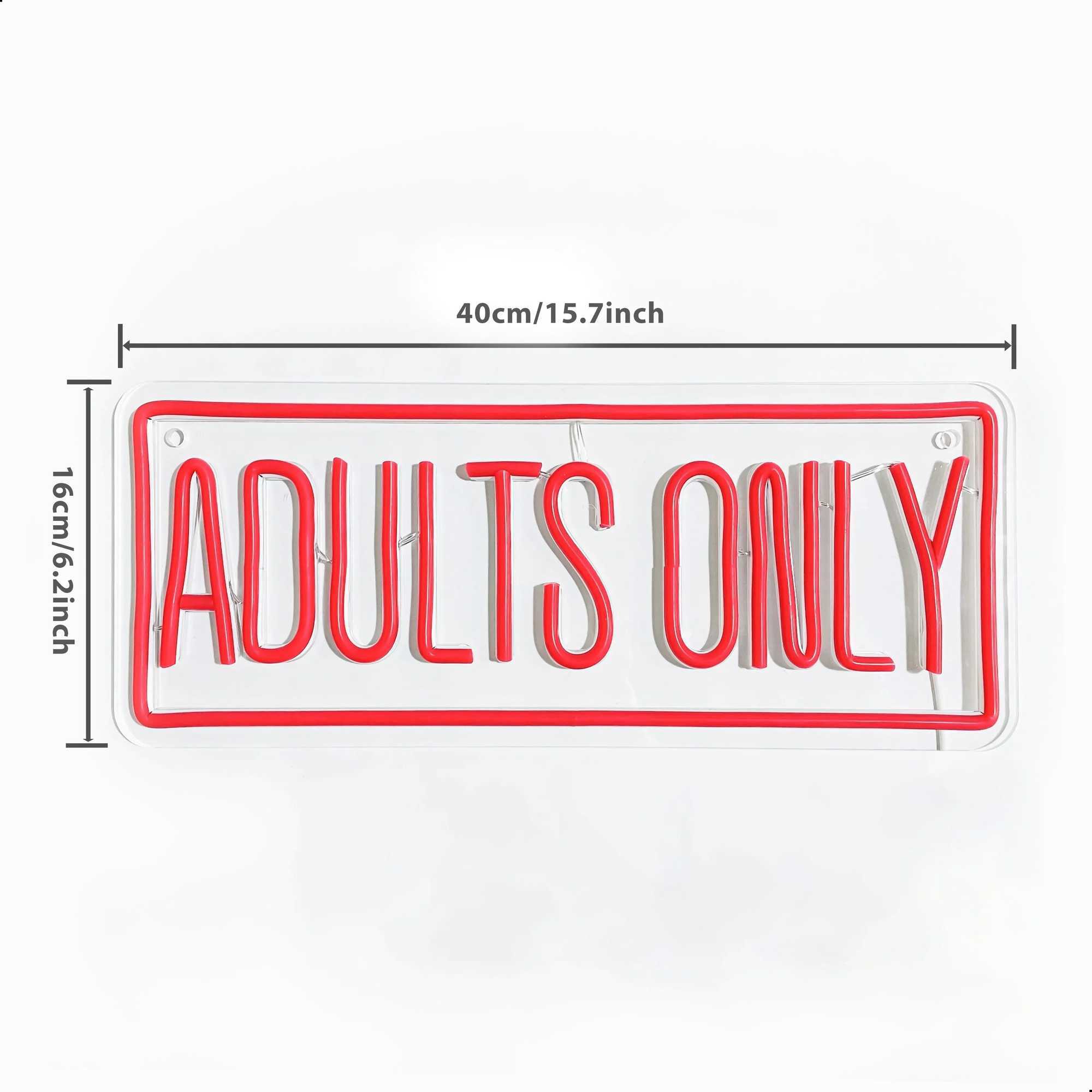 Bold Red Adults Only Neon Sign Versatile Wall Decor for Party Bedroom Man Cave USBPowered Y250916