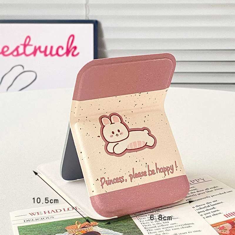 Desktop Makeup Mirror Solid Color PU Leather Simple Portable Handheld Makeup Mirror Foldable Student Compact Cute Pocket Mirror C250916