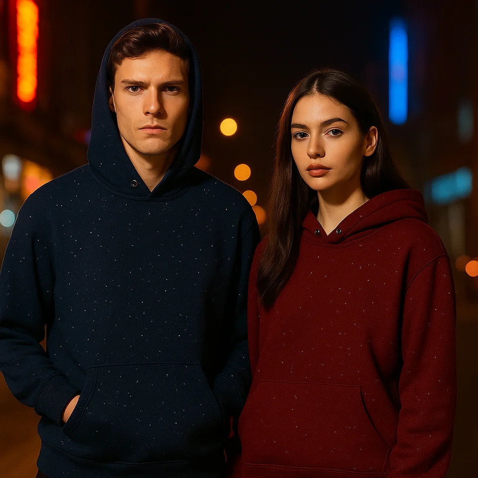 Unisex Glitter Hoodie Cotton Oversized Streetwear Pullover Sweatshirt Top Quality Casual Sparkle Hooded Jumper 250915