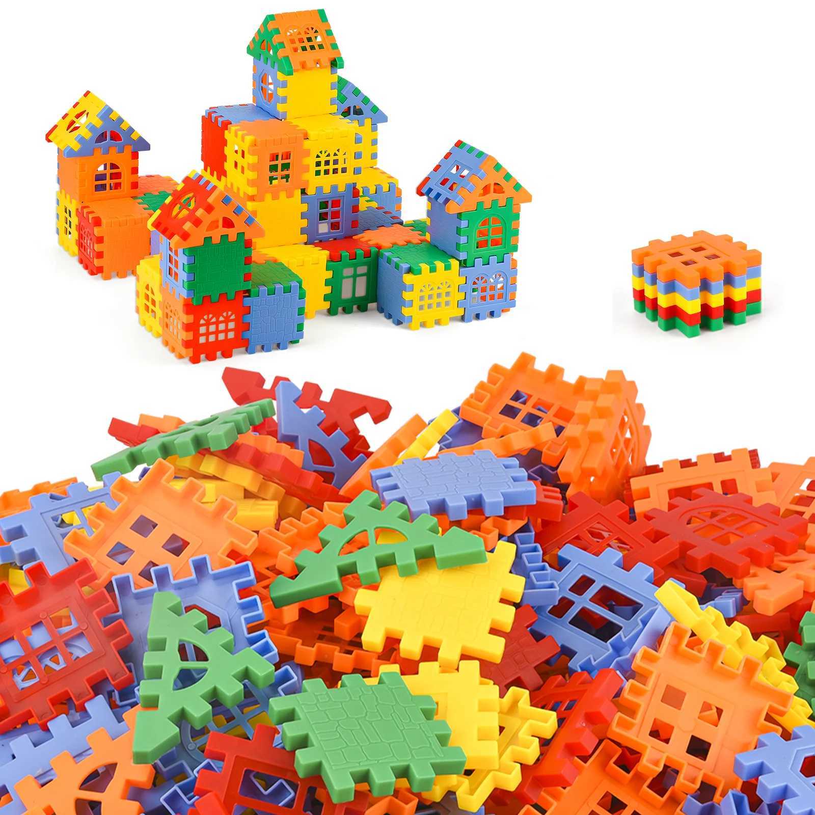 Children Building Houses Building Blocks Assembling Toys Puzzle Large Particle Blocks Wall And Window Models Puzzle 312 C250916