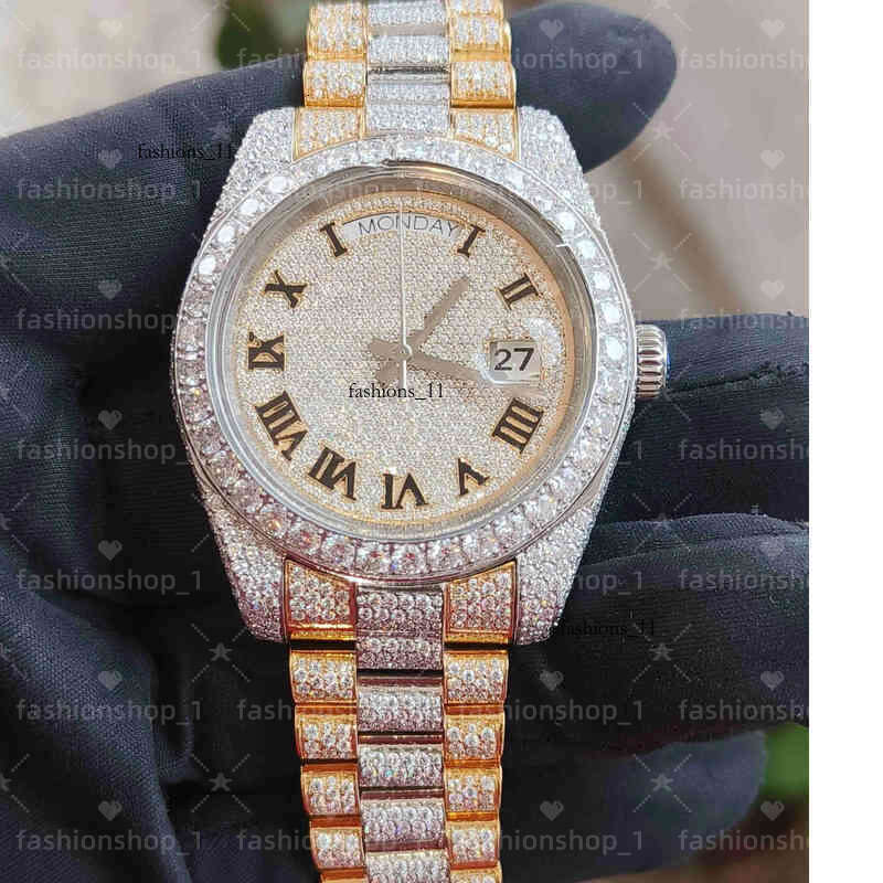 41mm Gold Bezel Super Clone Watch for Women 2 Ton Moissanite Dial with Lab Grown Dia Analog Display Clean the factory a