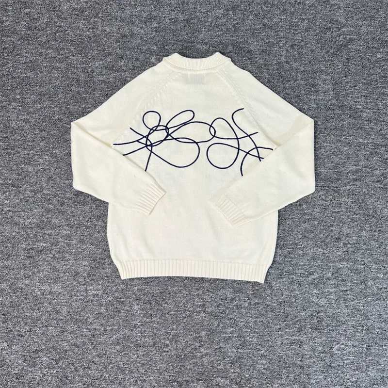 Oversized Arte Knit Sweaters Men Women 11 High Quality Embroidery Flower Apricot Pure Cotton Arte Zipper Jackets Z250916