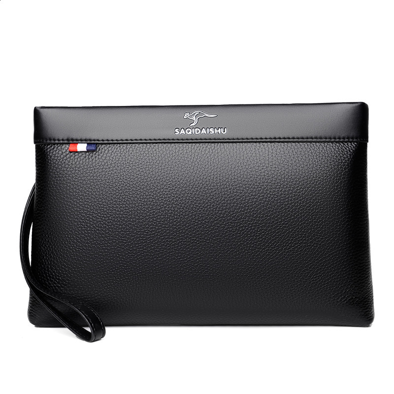 Sacchi kangaroo mens new leather handbag leisure travel first layer cowhide envelope zero wallet