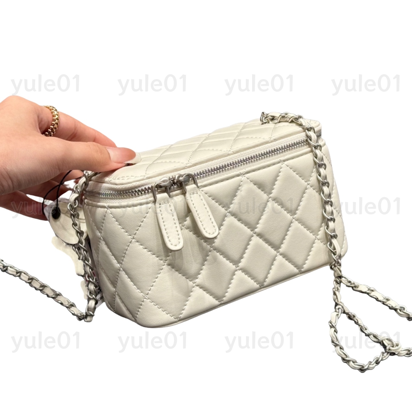 Luxury Vanity Bag High Quality Leather Bag with Mirror Designer Cosmetic Bags with Chain Crossbody Bag Womens Make Up Case Small Handbag Mini Makeup Bag Vanity Case