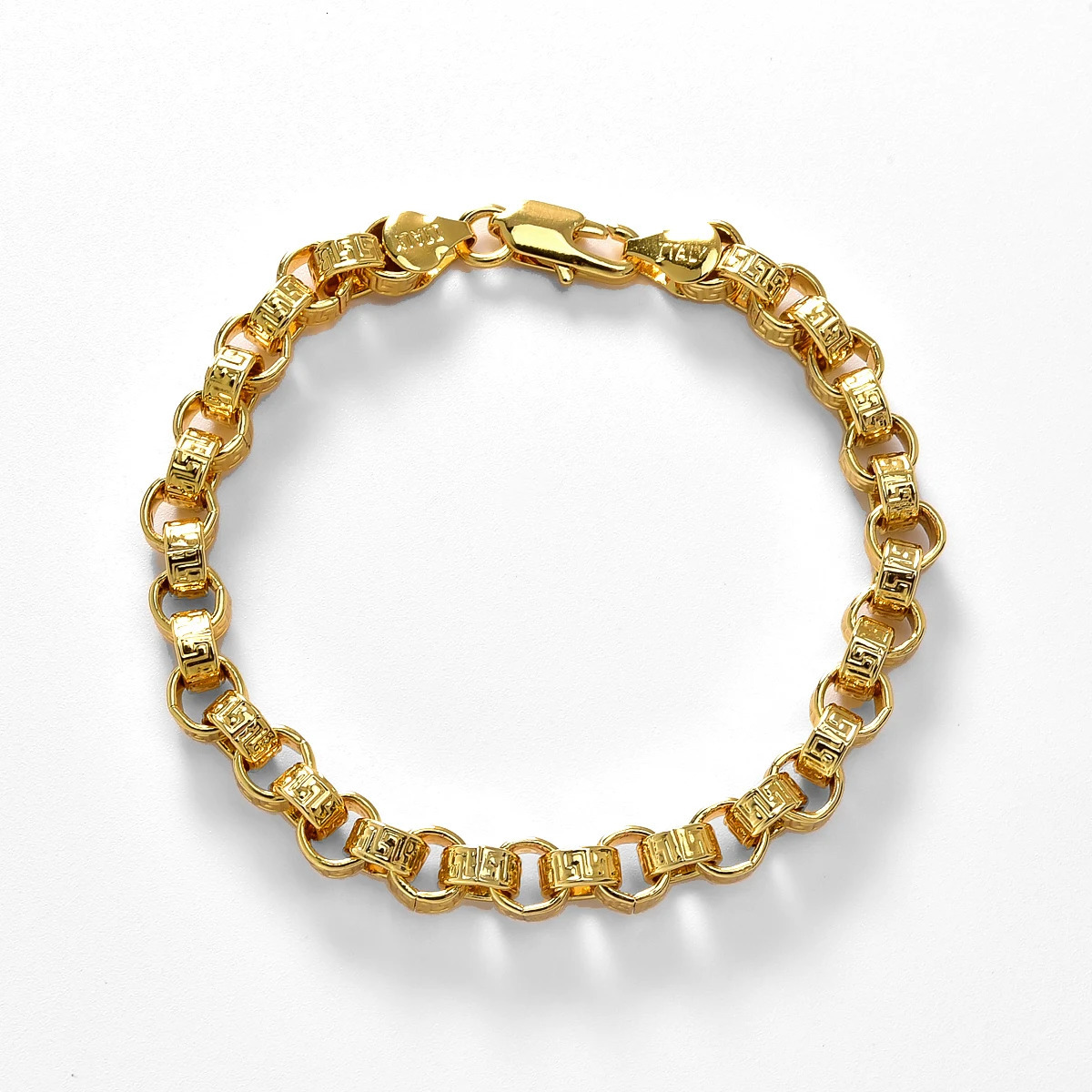 Gold Plated Italy 750 Bracelet Copper Braided Shaped Bracelet HipHop Daily Men Women Jewelry Accessories For Friends Gifts 250915