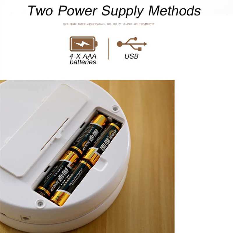 Portable Folding 1x10x Magnifying LED Light Up Double Side Makeup Mirror Tabletop Batteries or USB Charging 270Rotation C250916