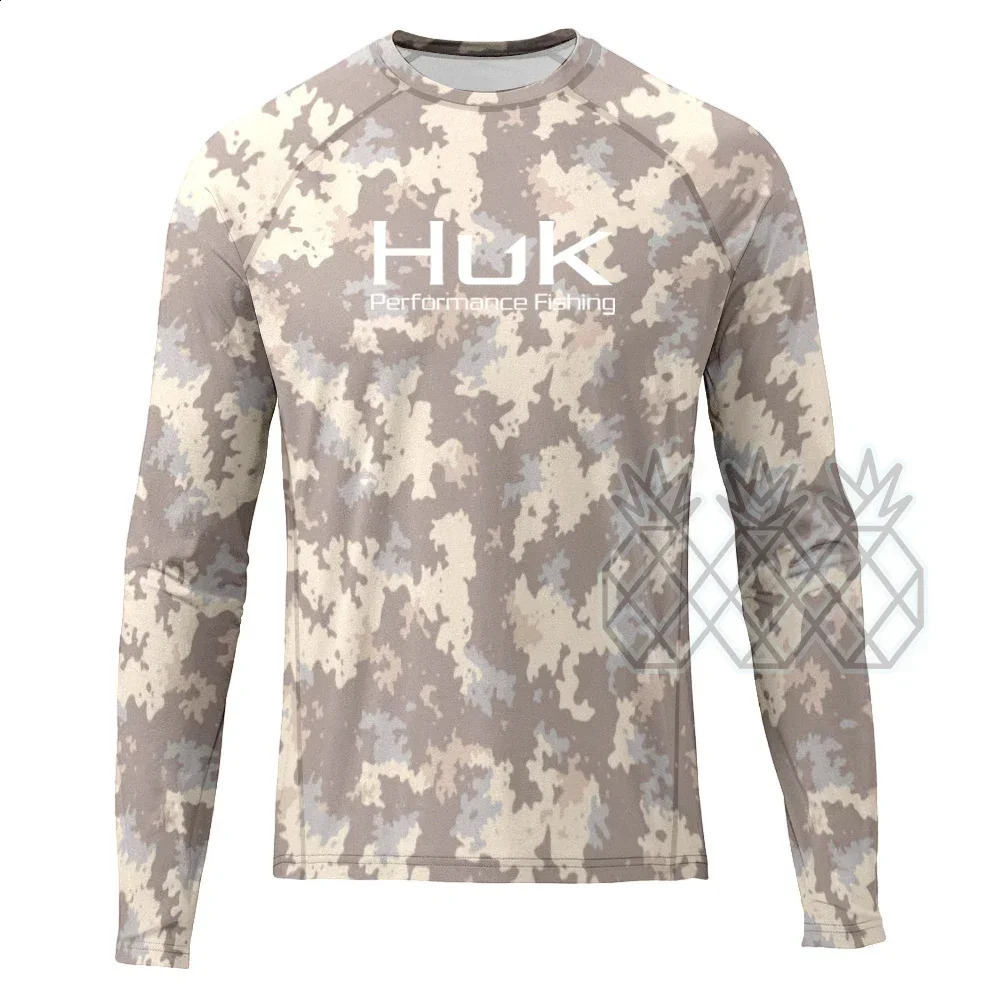HUK Fishing Shirts Performance Apparel UPF50 Sunblock Fishing Clothing Long Sleeve Camouflage Fishing Wear Camisa De Pesca 250915