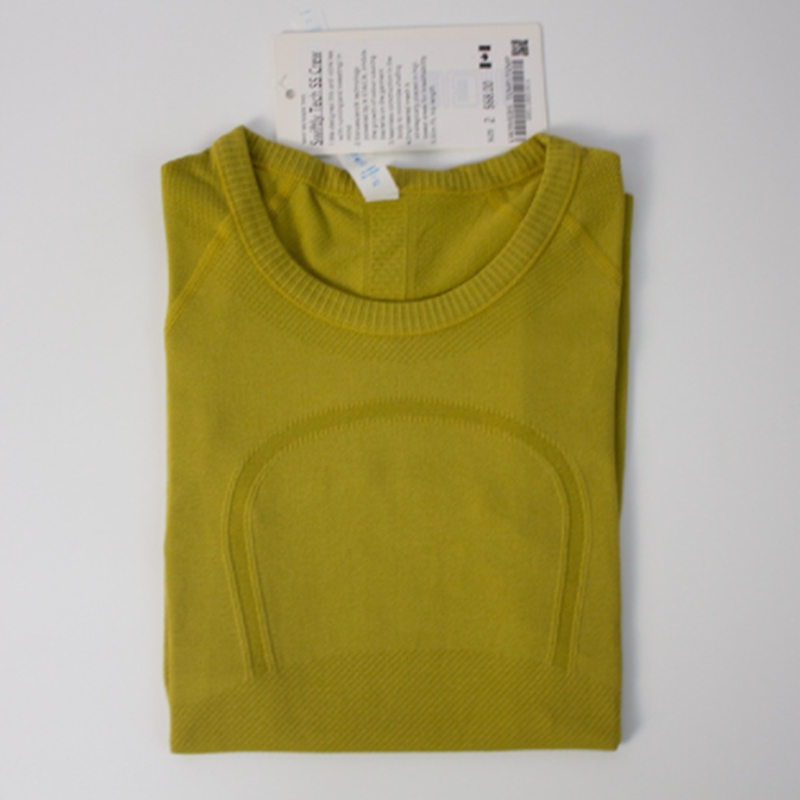 Women's Yoga Short sleeve Solid Color Nude Sports Shaping Waist Tight Fitness Loose Jogging Sportswear Women's High Quality Hot sales T-shir