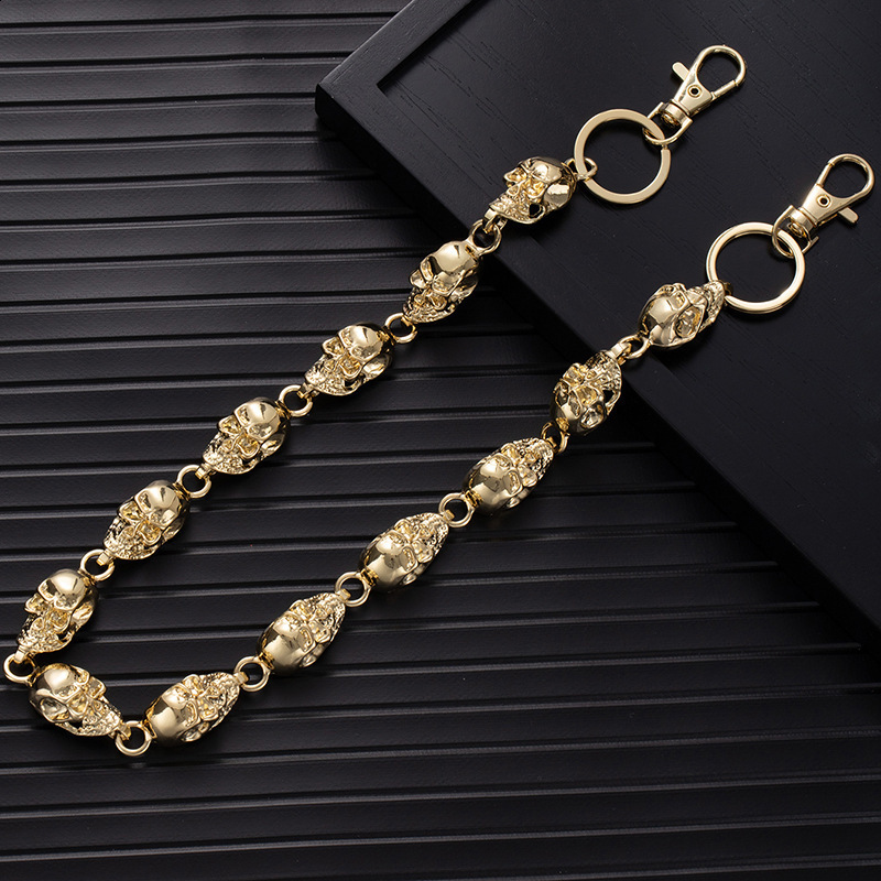 Metal Skull Jeans Chain Hip Hop Personalized Punk Dark Skull Waist Chain Handsome Cool unisex Accessories 250521
