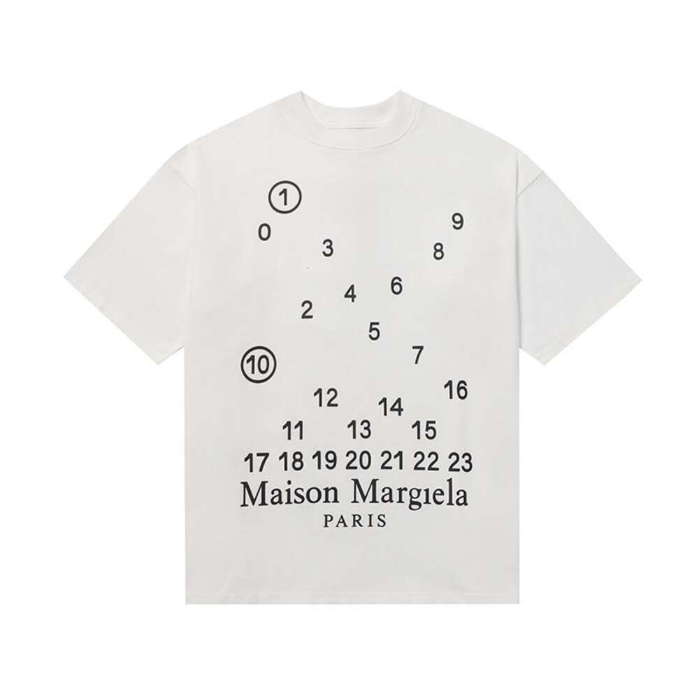 Masions Margelas T Shirt Magieras Designer Mens Masionly Margelas Love Digital Pattern Round Neck Trendy Classic Short Sleeved Couple Casual Baggy Tshirt Top Cc