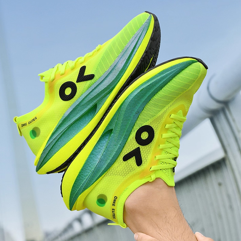 ONKE Women's Autumn Lightweight Breathabe Carbon Pate Running Men's Non-Sip Wear-Resistant Cushioning Coupe Sports Shoes Utra-Light GM86
