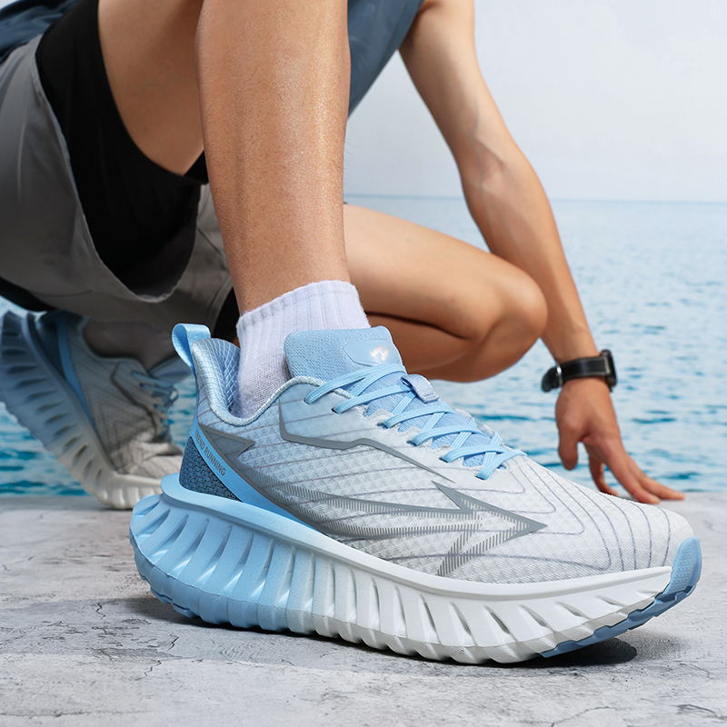 Men's Breathable Mesh Sneakers with Cushioning for Running - Casual Trendy Shoes