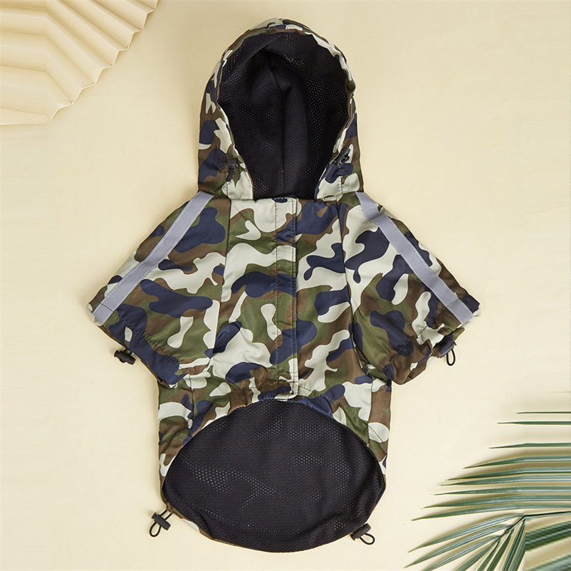 Designer Dog Raincoat Outdoor Sunscreen Reflective Jacket Pet Raincoat Hoodie Waterproof Medium Large Dog Clothes Raincoat Jumpsuit