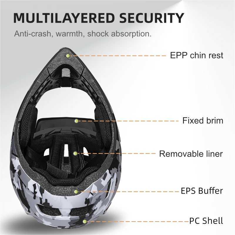 BATFOX MTB Full Face Bike Helmet Adult Youth Offroad Downhill Anticollision AM DH Cycling Moto Racing Mountain Bicycle Helmets J250916