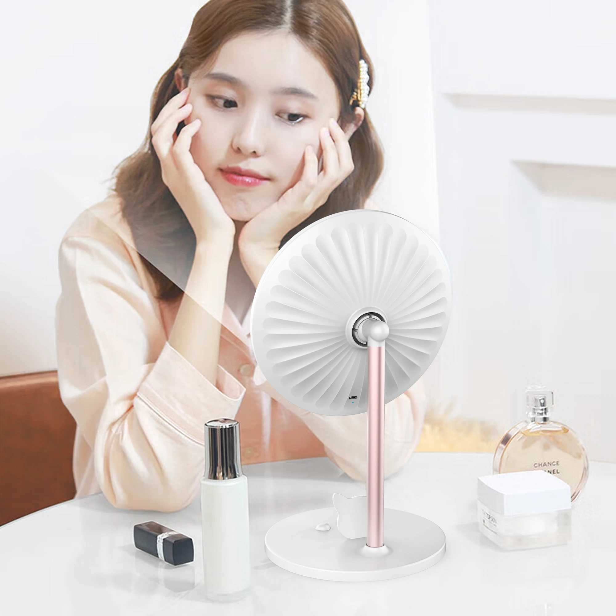 Stepless Dimmable Vanity Mirror with Builtin Battery Portable LED Makeup Mirror HD Glass Surface Touch Controls USB Charging C250916