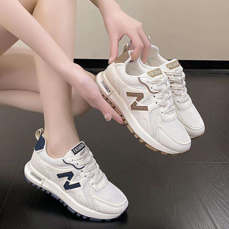 Sneakers 2025 Spring New Breathable Thick-Soled Dad Fashion Mesh Women's Casual Shoes
