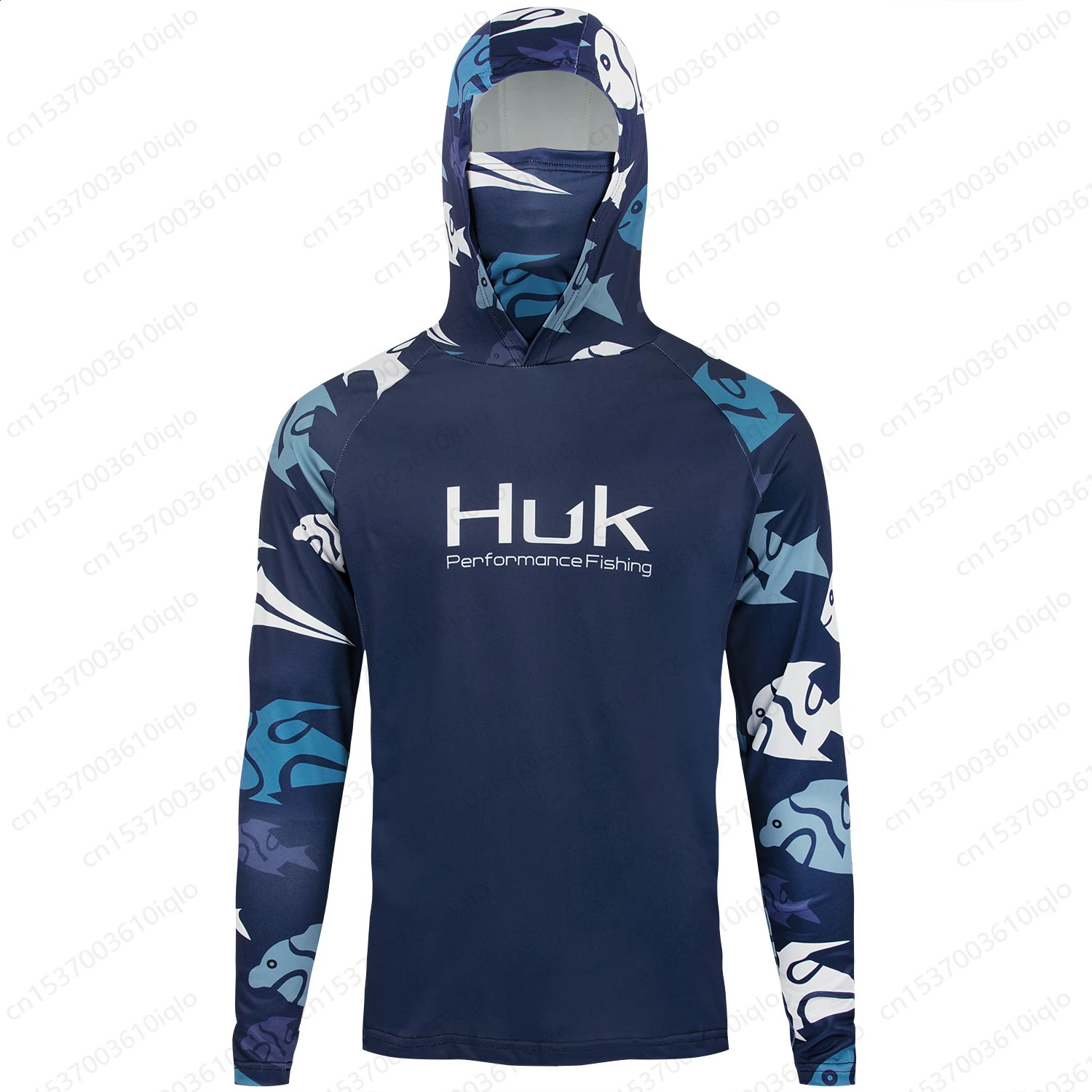HUK Performance Fishing Shirts Mens Breathable Sun Uv Protection Hooded Mask Fishing Clothing Summer Long Sleeve Fishing Wear 250915