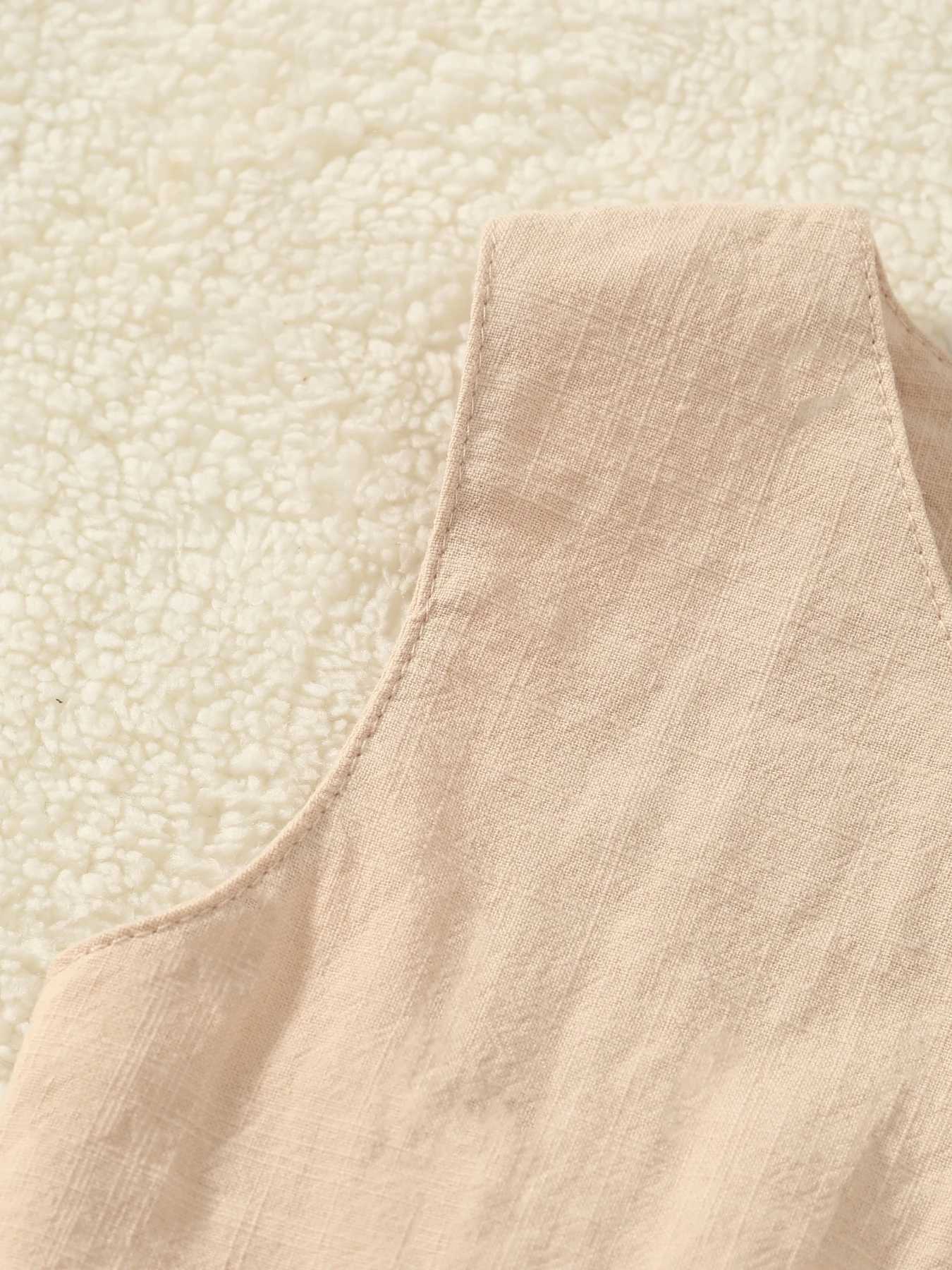 Casual Toddle Girl Sleeveless Linen Cotton Dress Lace Up Front Princess Summer girl gift Dress C250916