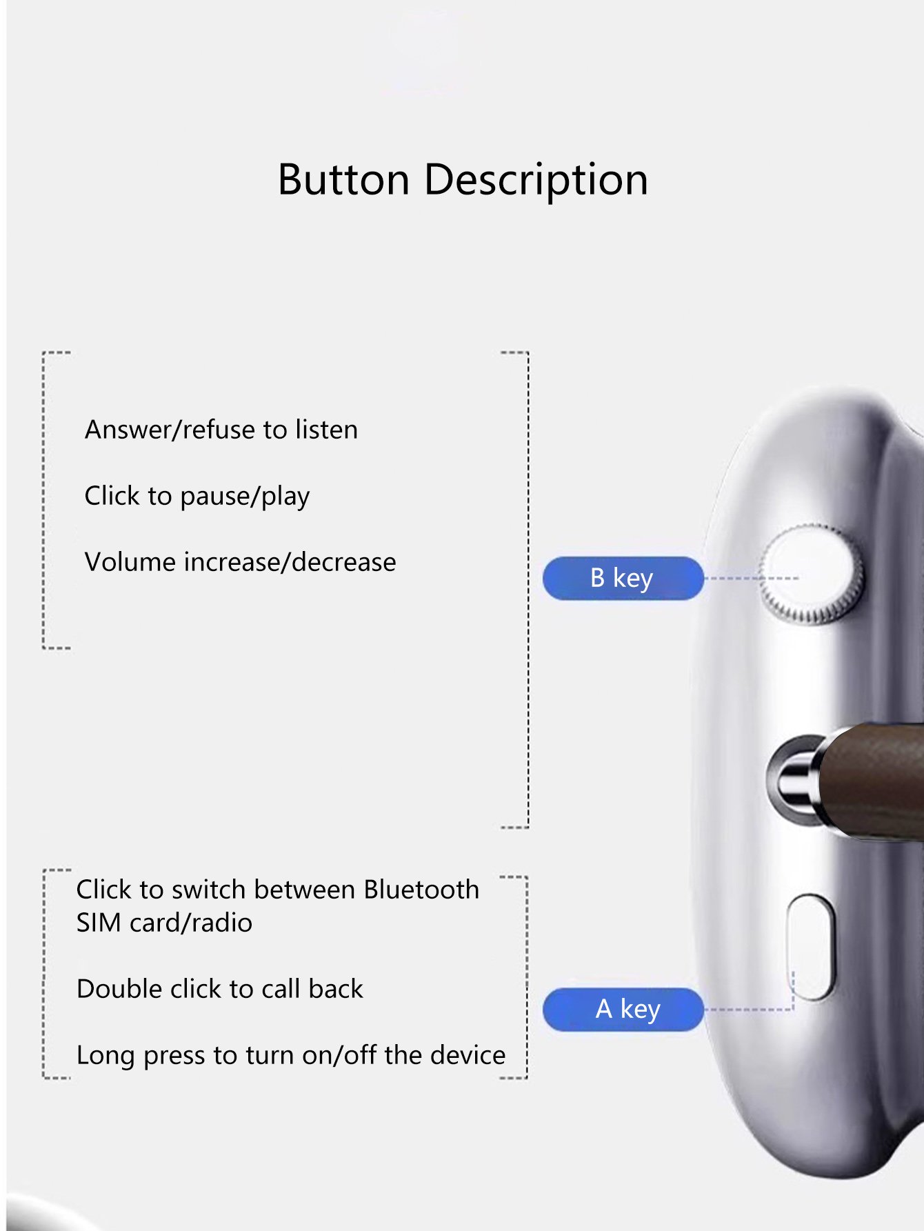 Over-ear wireless headphones, dual-mode design, chip 5.4, button-controlled, ultra-long battery life Bluetooth headphones