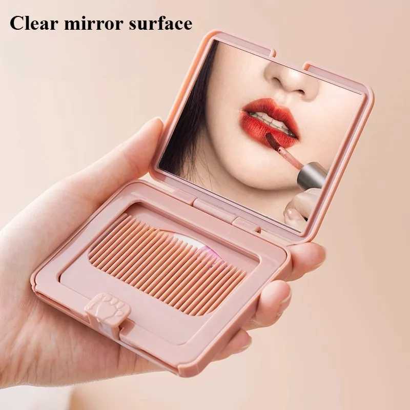 Portable Mirror Comb 2in1 Square Folding Mini Pocket Mirror Makeup Princess Mirror Always Illuminate Your Beauty C250916